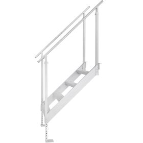 Dock Ladder 4 Step, Dock Stairs 30''-38'' Adjustable Height, 500 lbs Load Capacity