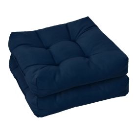 21 Inch x 21 Inch Patio Chair Seat Cushion Pads for Indoor and Outdoor (Color: Navy)