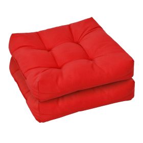21 Inch x 21 Inch Patio Chair Seat Cushion Pads for Indoor and Outdoor (Color: Red)