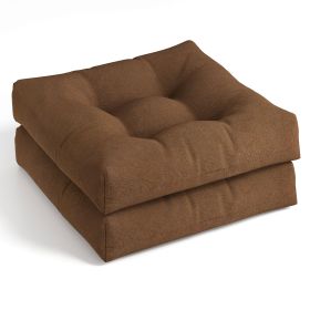 21 Inch x 21 Inch Patio Chair Seat Cushion Pads for Indoor and Outdoor (Color: Coffee)